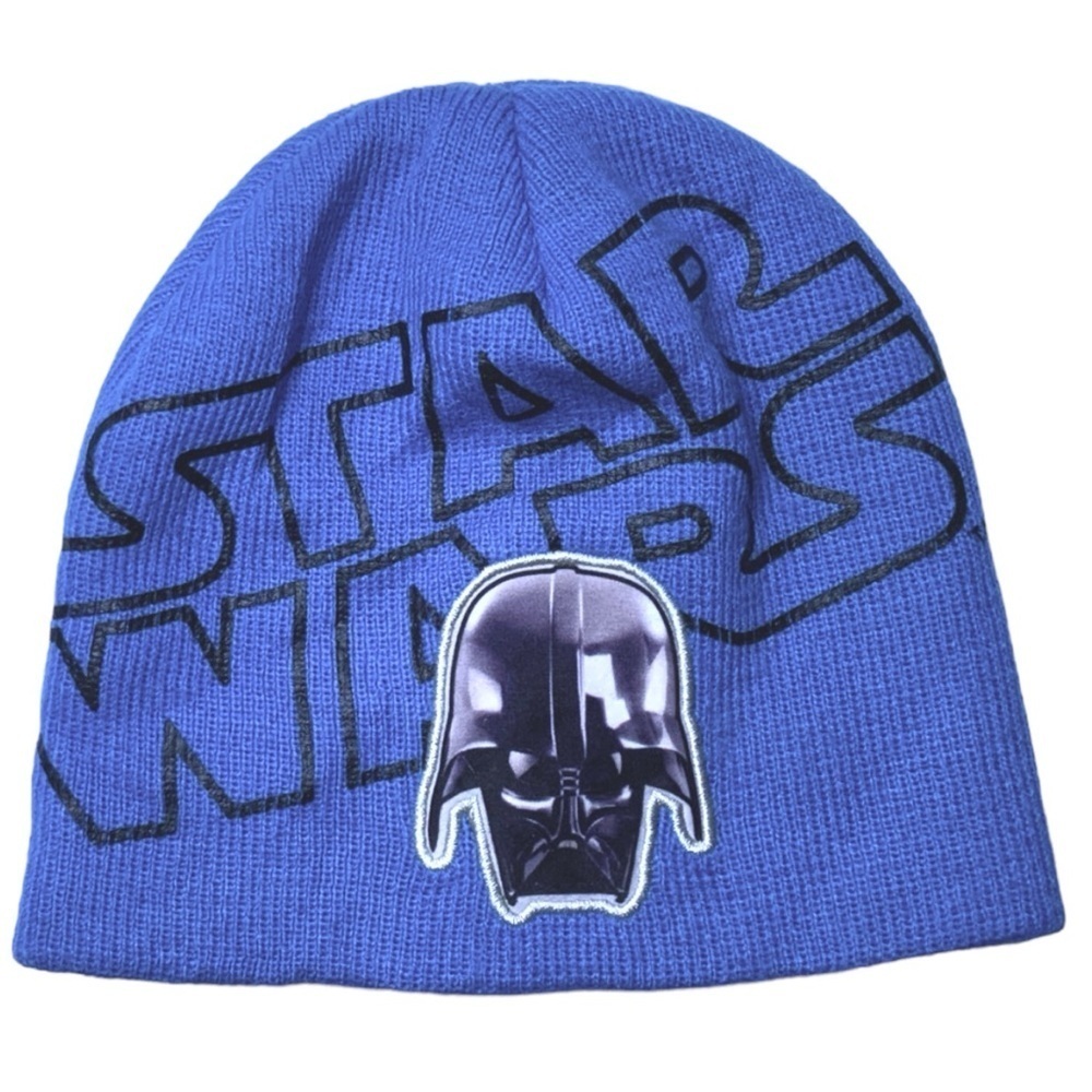 Star Wars Knit Beanie Cap Darth Vader Blue Black Boys Kids Ski Hat Blue One Size - Picture 13 of 13